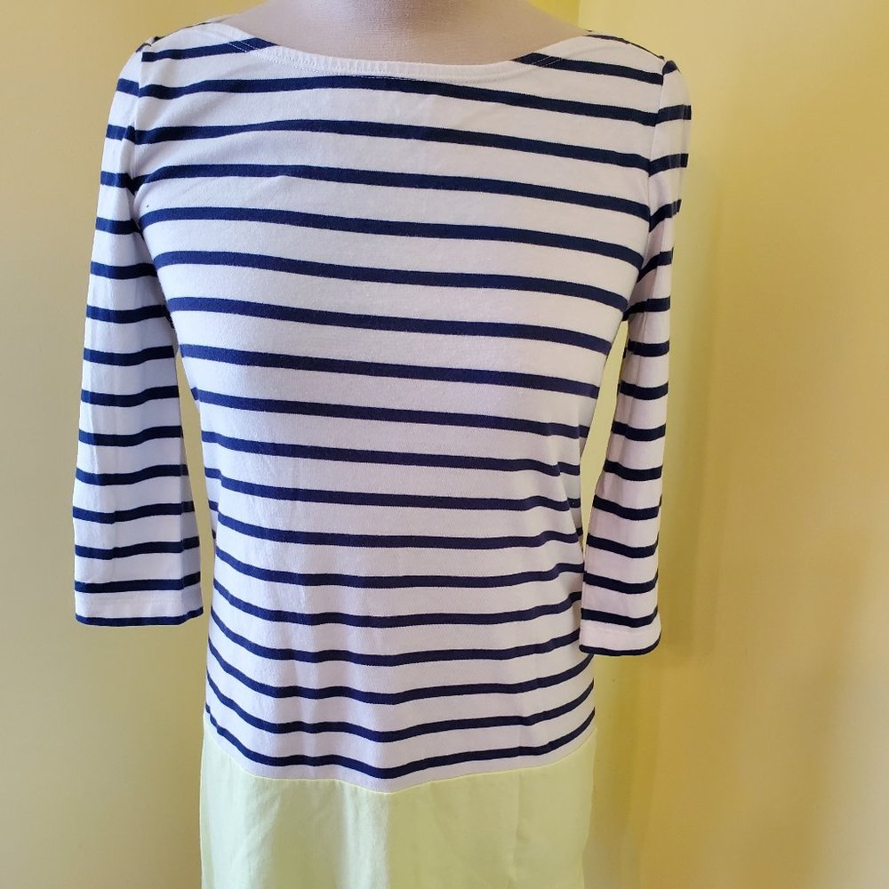 Old Navy 3/4 sleeve blue and bright yellow dress
